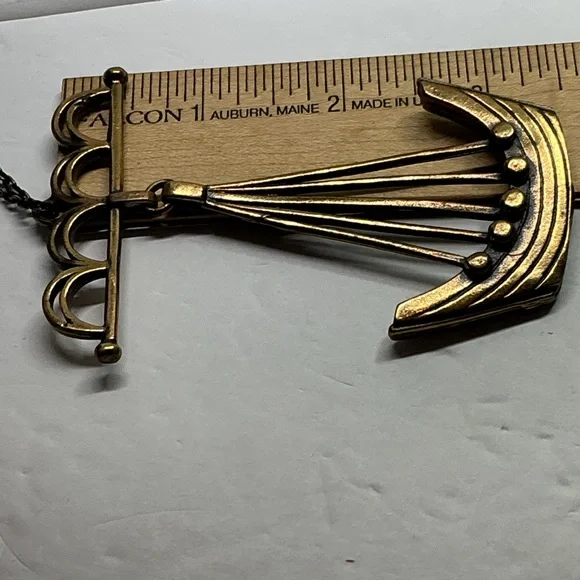 Signed Gard Berg Viking Longship Necklace Scandinavian Brutalist Bronze 1970s - Picture 9 of 12